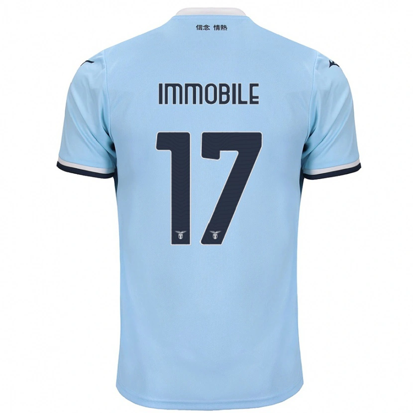 Danxen Uomo Maglia Ciro Immobile #17 Blu Kit Gara Home 2024/25 Maglietta