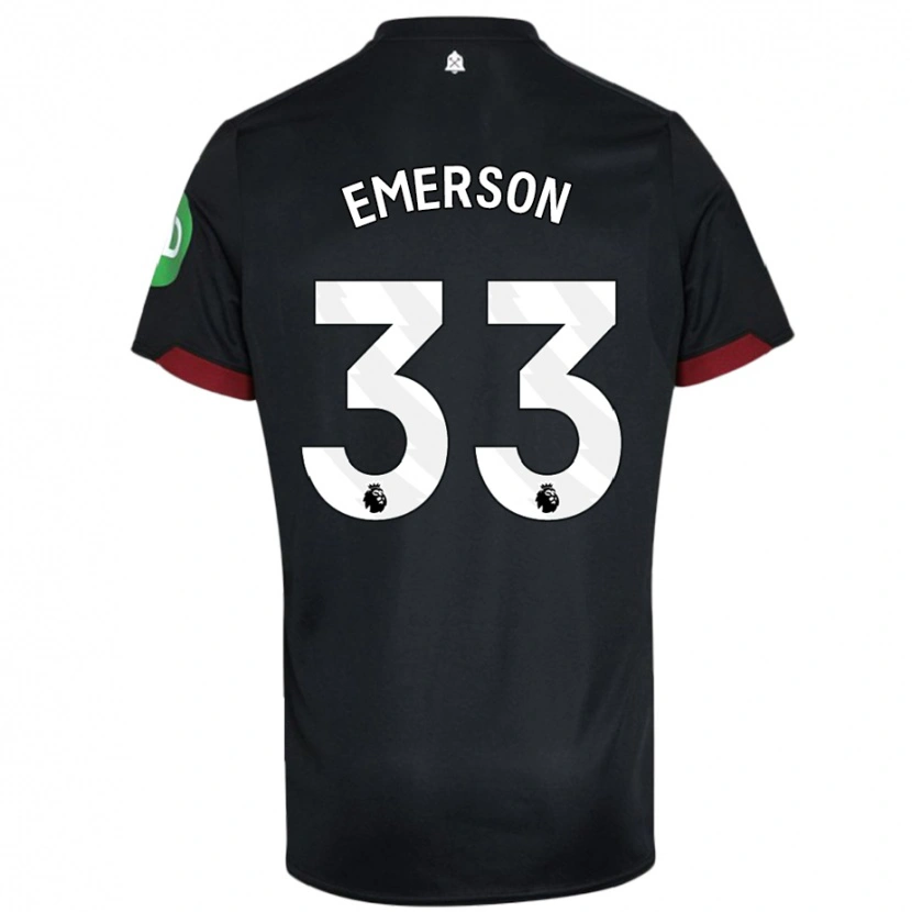 Danxen Uomo Maglia Emerson #33 Nero Bianco Kit Gara Away 2024/25 Maglietta