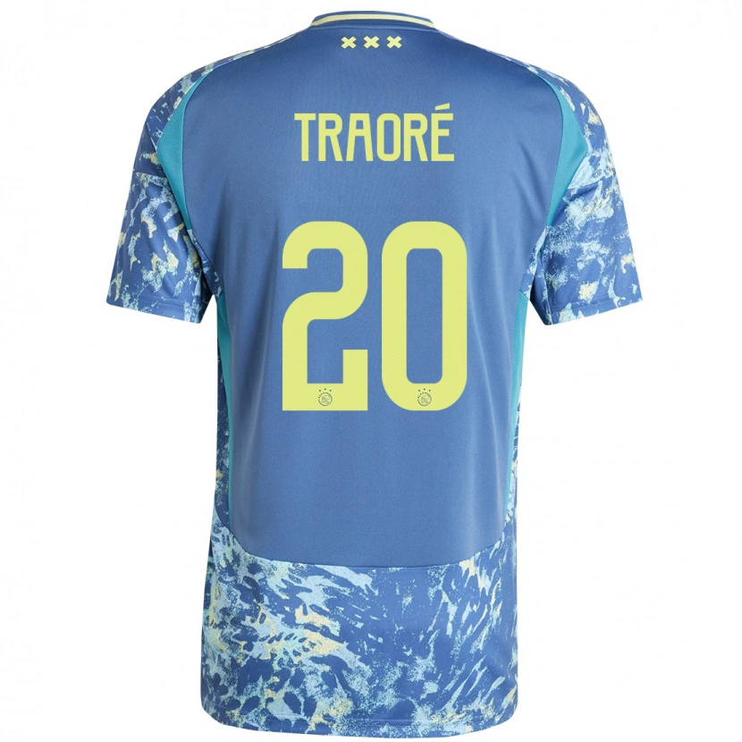 Danxen Uomo Maglia Bertrand Traoré #20 Grigio Blu Giallo Kit Gara Away 2024/25 Maglietta