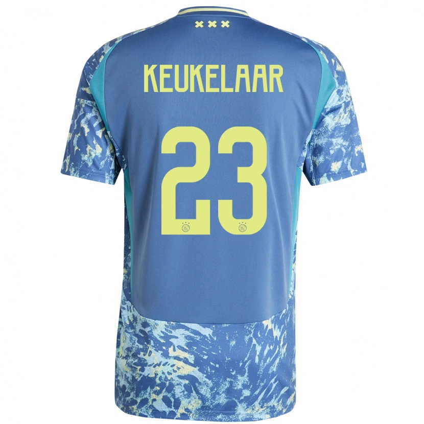 Danxen Uomo Maglia Lotte Keukelaar #23 Grigio Blu Giallo Kit Gara Away 2024/25 Maglietta