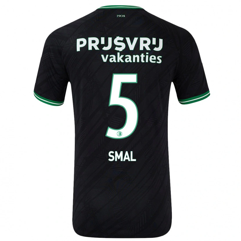 Danxen Uomo Maglia Gijs Smal #5 Nero Verde Kit Gara Away 2024/25 Maglietta