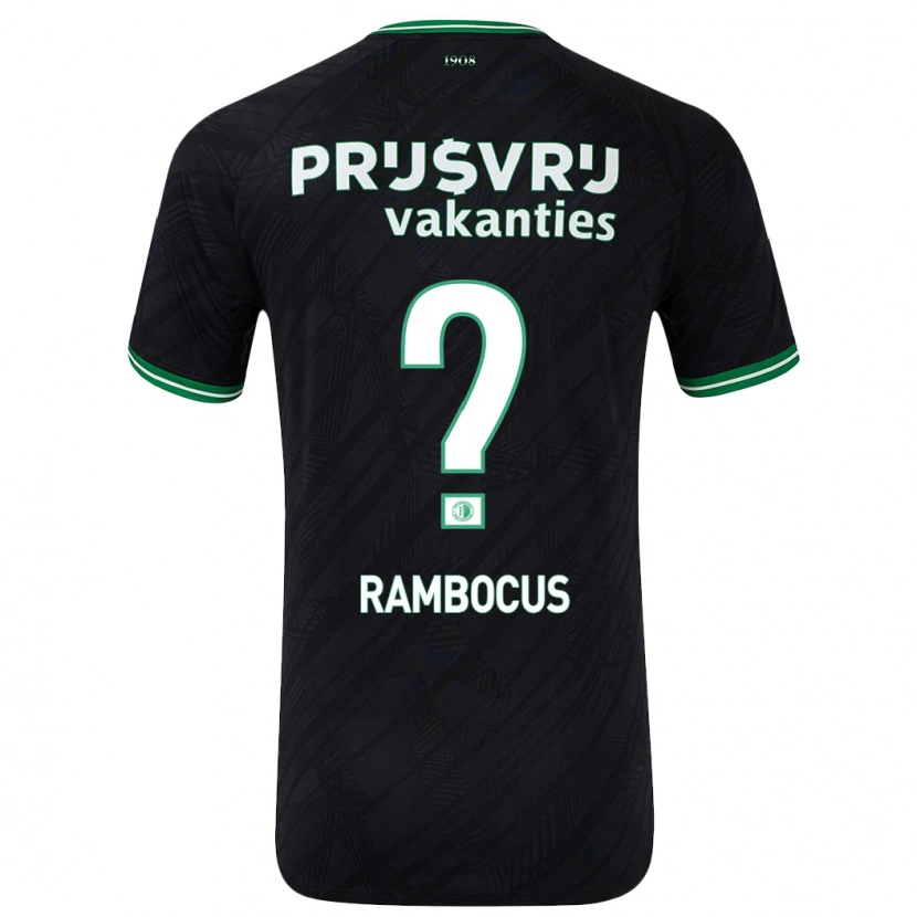 Danxen Uomo Maglia Diego Rambocus #0 Nero Verde Kit Gara Away 2024/25 Maglietta