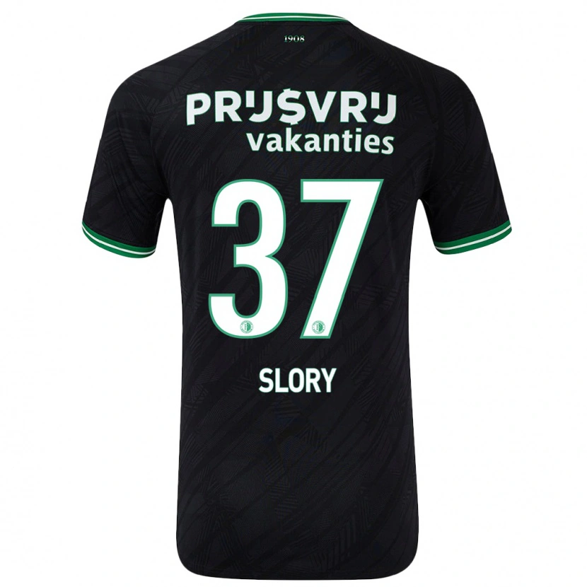 Danxen Uomo Maglia Jaden Slory #37 Nero Verde Kit Gara Away 2024/25 Maglietta