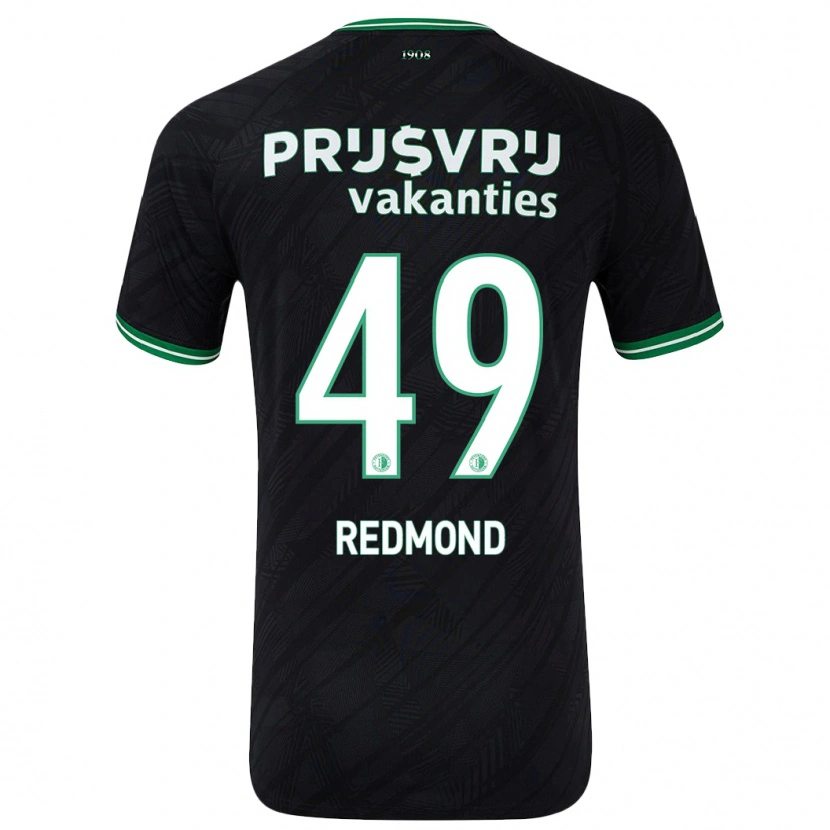 Danxen Uomo Maglia Zepiqueno Redmond #49 Nero Verde Kit Gara Away 2024/25 Maglietta
