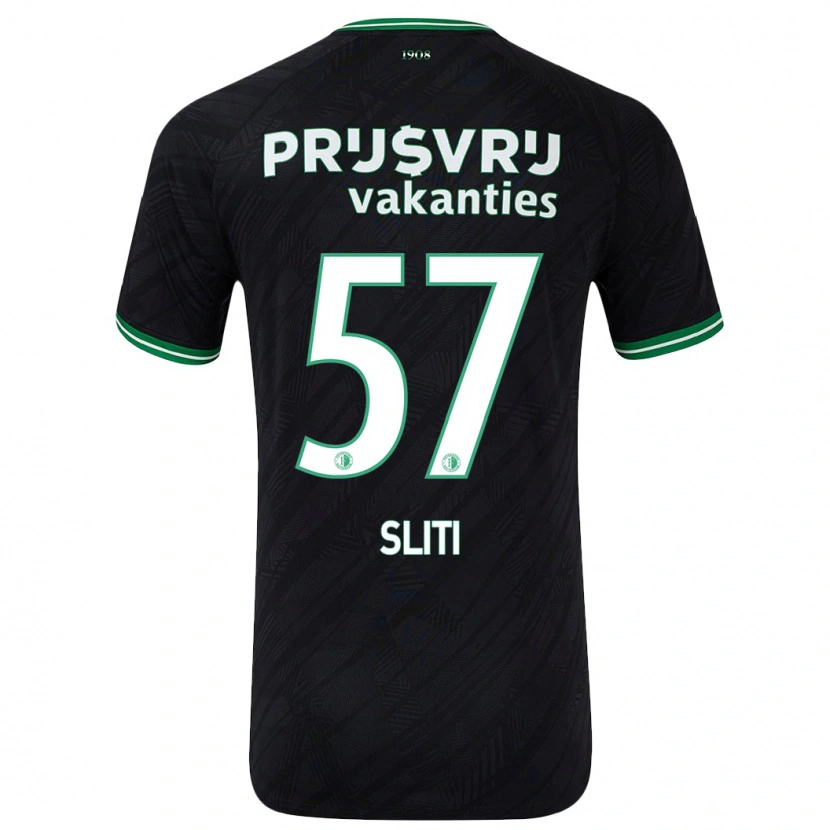 Danxen Uomo Maglia Aymen Sliti #57 Nero Verde Kit Gara Away 2024/25 Maglietta