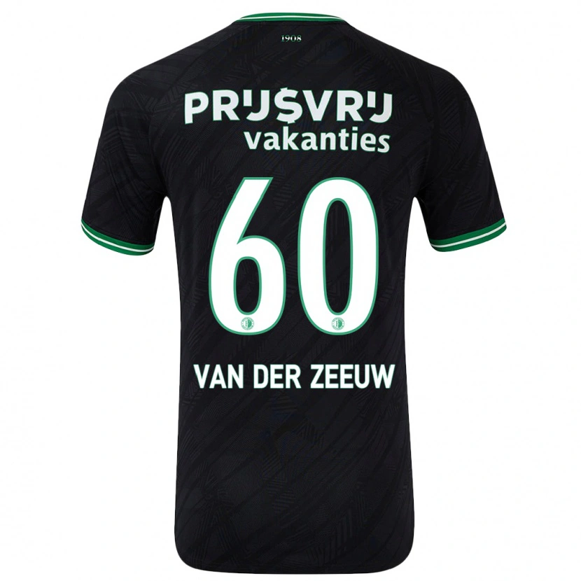 Danxen Uomo Maglia Twan Van Der Zeeuw #60 Nero Verde Kit Gara Away 2024/25 Maglietta