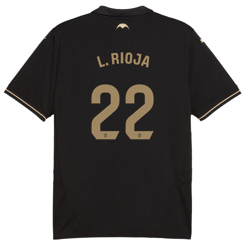 Danxen Uomo Maglia Luis Rioja #22 Nero Kit Gara Away 2024/25 Maglietta