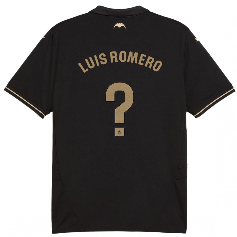 Danxen Uomo Maglia Luis Romero #0 Nero Kit Gara Away 2024/25 Maglietta