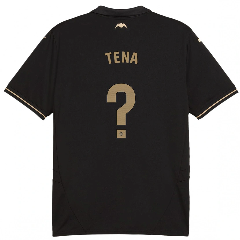 Danxen Uomo Maglia Javier Tena #0 Nero Kit Gara Away 2024/25 Maglietta