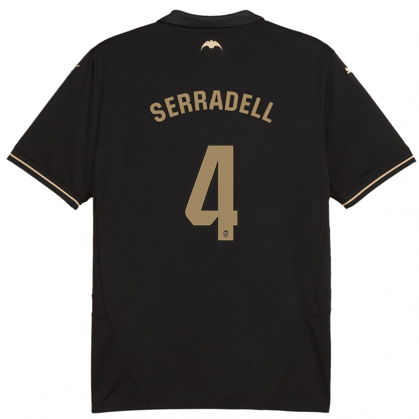 Danxen Uomo Maglia Álex Serradell #4 Nero Kit Gara Away 2024/25 Maglietta
