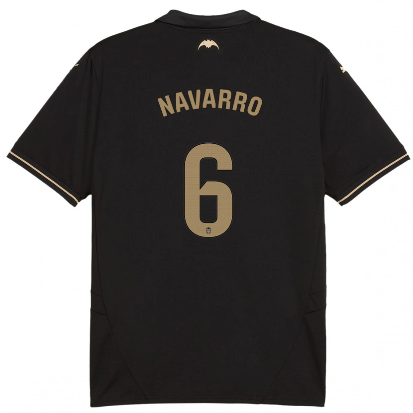 Danxen Uomo Maglia Javi Navarro #6 Nero Kit Gara Away 2024/25 Maglietta