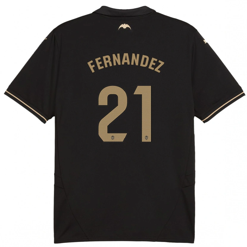 Danxen Uomo Maglia Estela Fernández #21 Nero Kit Gara Away 2024/25 Maglietta