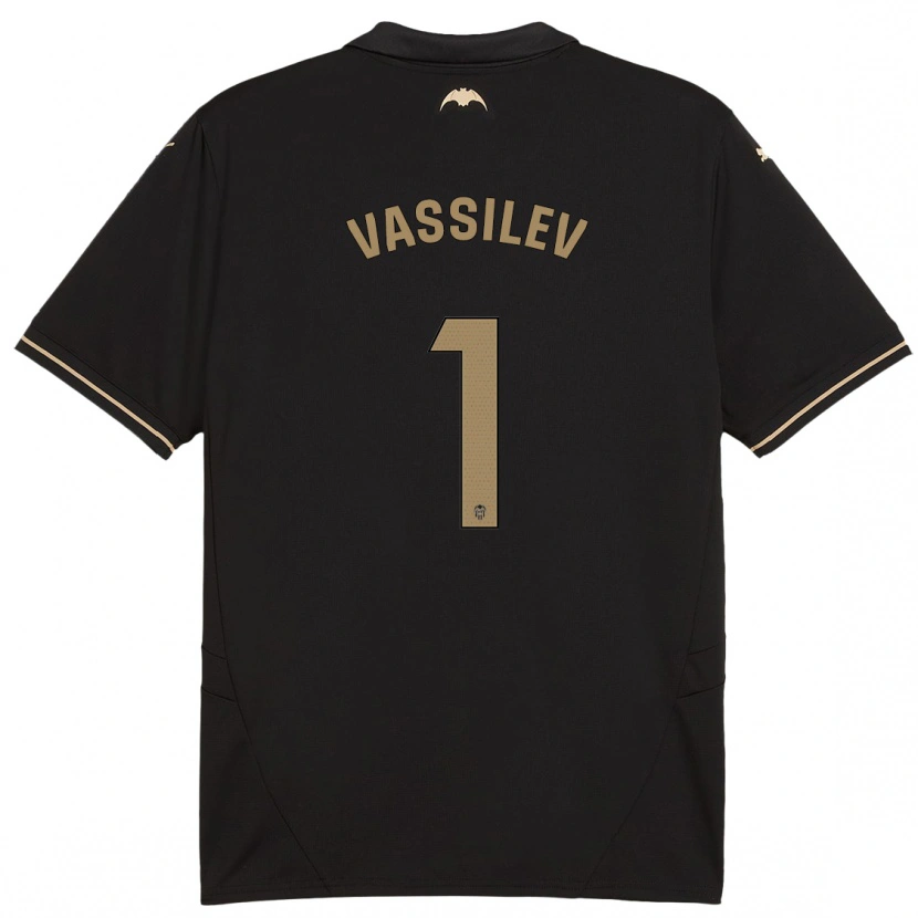 Danxen Uomo Maglia David Vassilev #1 Nero Kit Gara Away 2024/25 Maglietta