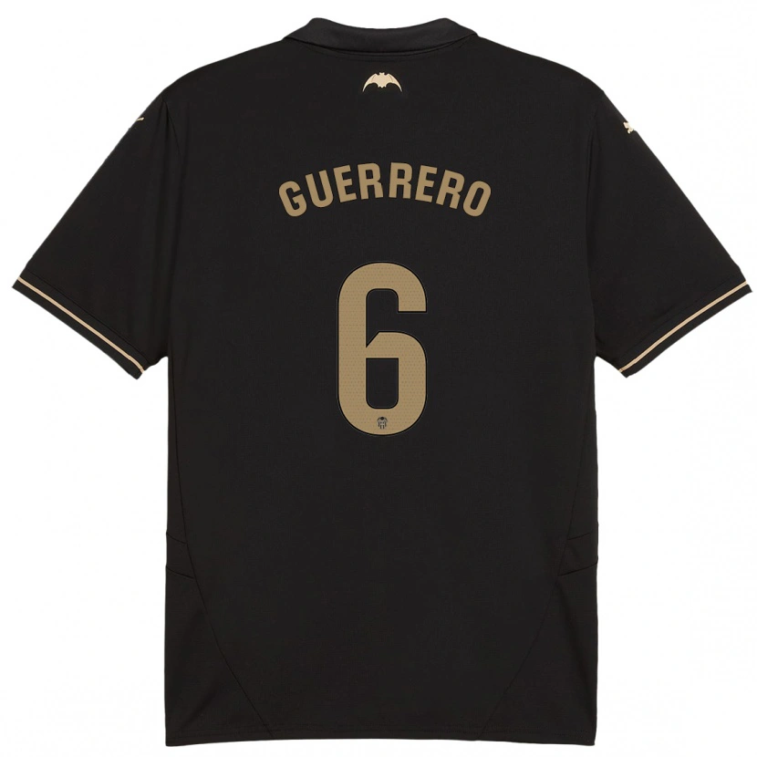 Danxen Uomo Maglia Paula Guerrero #6 Nero Kit Gara Away 2024/25 Maglietta