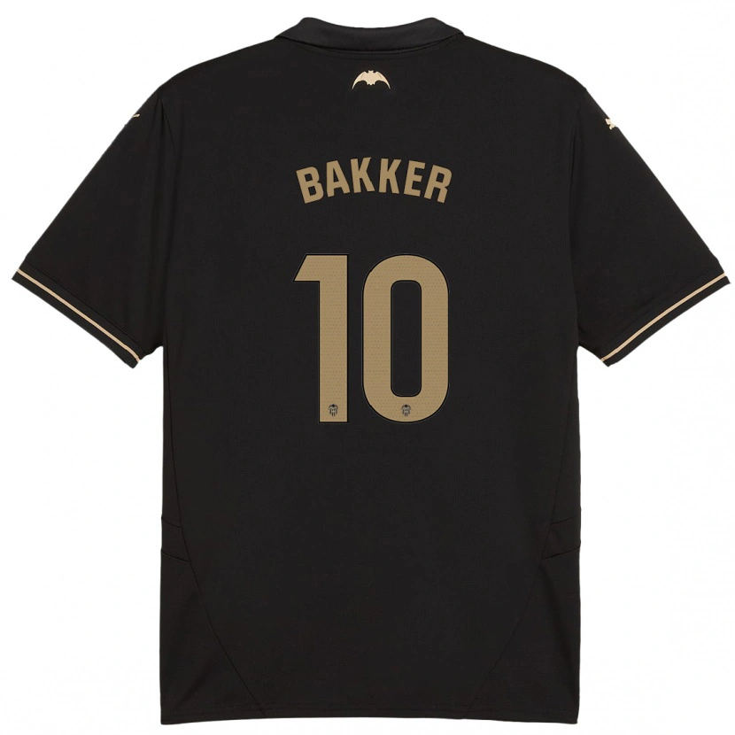 Danxen Uomo Maglia Linda Bakker #10 Nero Kit Gara Away 2024/25 Maglietta