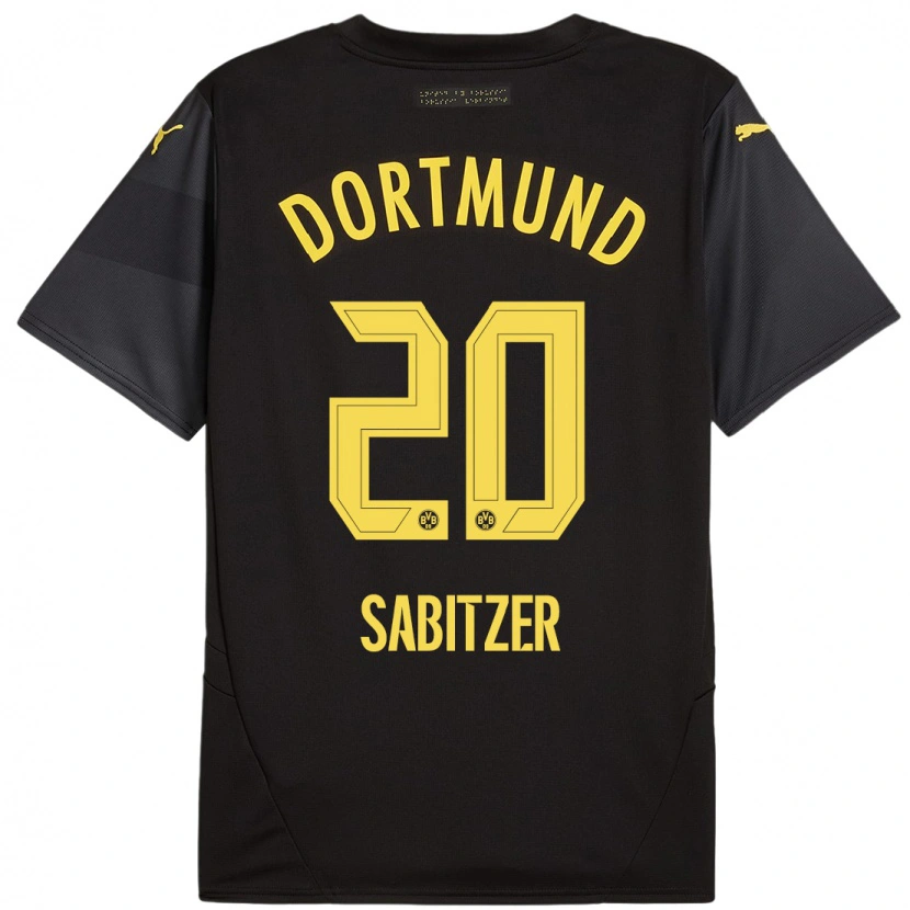 Danxen Uomo Maglia Marcel Sabitzer #20 Nero Giallo Kit Gara Away 2024/25 Maglietta