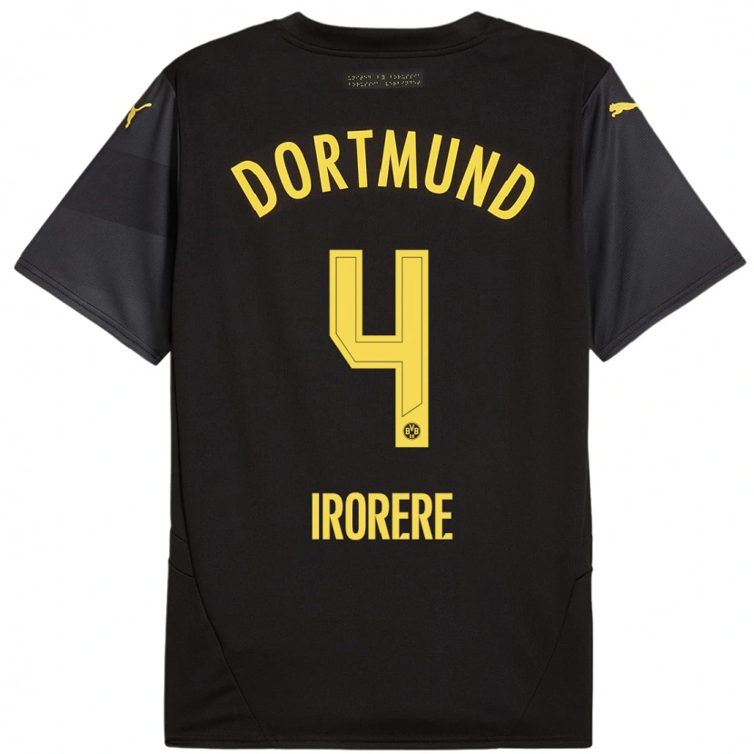 Danxen Uomo Maglia Felix Irorere #4 Nero Giallo Kit Gara Away 2024/25 Maglietta