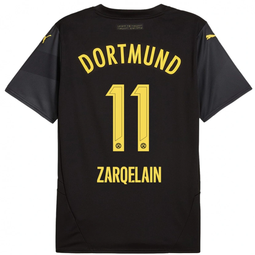 Danxen Uomo Maglia Fadi Zarqelain #11 Nero Giallo Kit Gara Away 2024/25 Maglietta