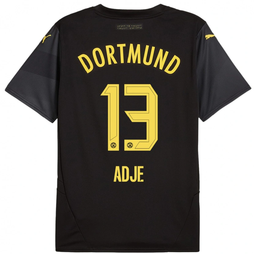 Danxen Uomo Maglia Miguel Adje #13 Nero Giallo Kit Gara Away 2024/25 Maglietta