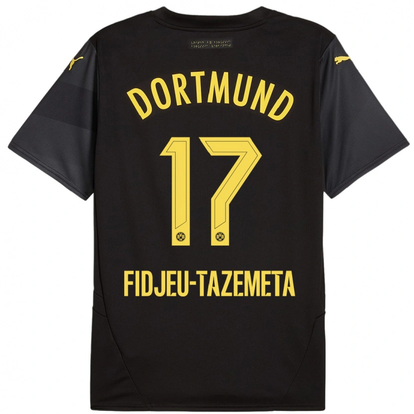 Danxen Uomo Maglia Thierry Fidjeu-Tazemeta #17 Nero Giallo Kit Gara Away 2024/25 Maglietta
