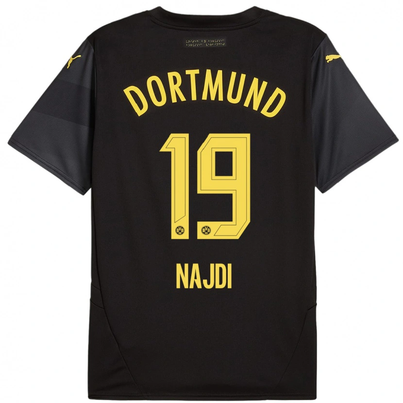 Danxen Uomo Maglia Ahmad Najdi #19 Nero Giallo Kit Gara Away 2024/25 Maglietta