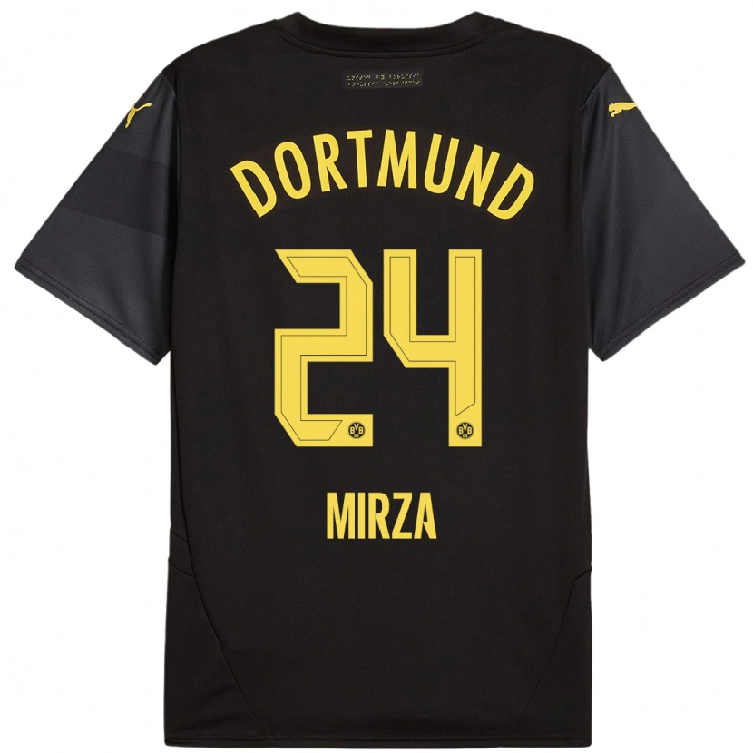 Danxen Uomo Maglia Marwan-Omir Mirza #24 Nero Giallo Kit Gara Away 2024/25 Maglietta