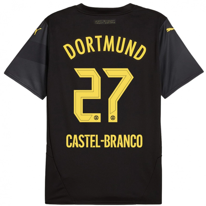 Danxen Uomo Maglia Diego Castel-Branco #27 Nero Giallo Kit Gara Away 2024/25 Maglietta