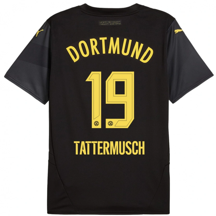 Danxen Uomo Maglia Ted Tattermusch #19 Nero Giallo Kit Gara Away 2024/25 Maglietta