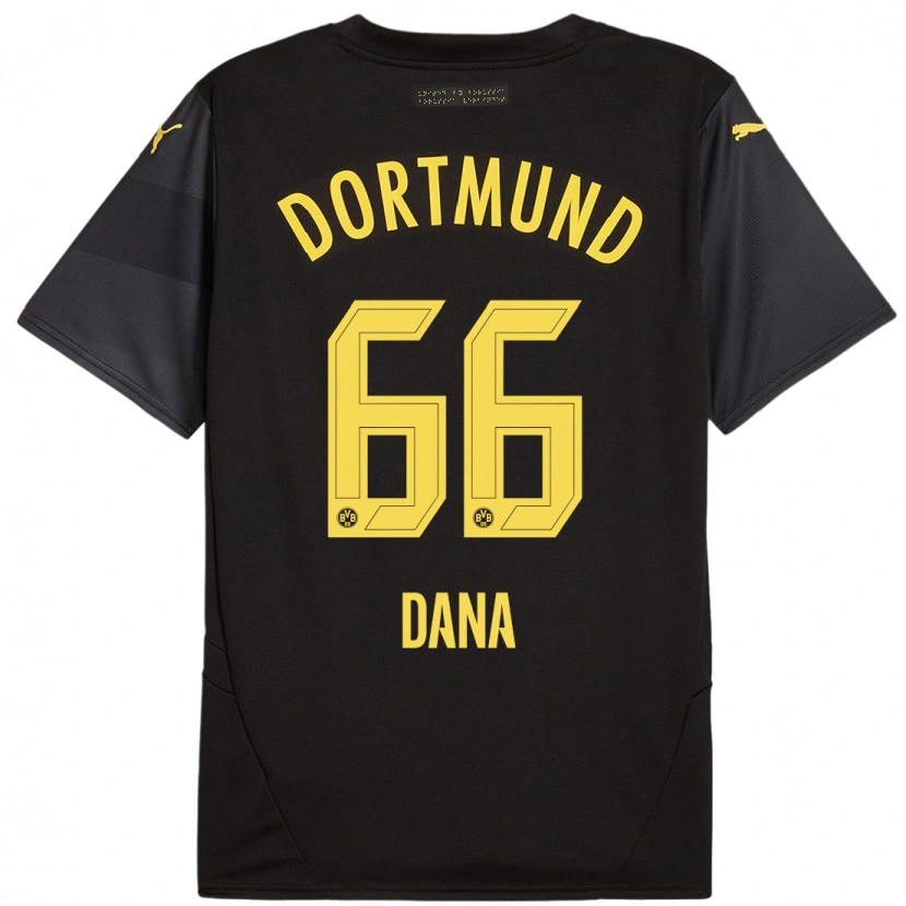 Danxen Uomo Maglia Bleckmann Dana #66 Nero Giallo Kit Gara Away 2024/25 Maglietta