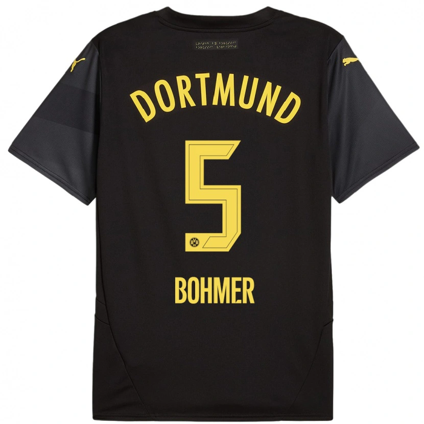 Danxen Uomo Maglia Tim Bohmer #5 Nero Giallo Kit Gara Away 2024/25 Maglietta