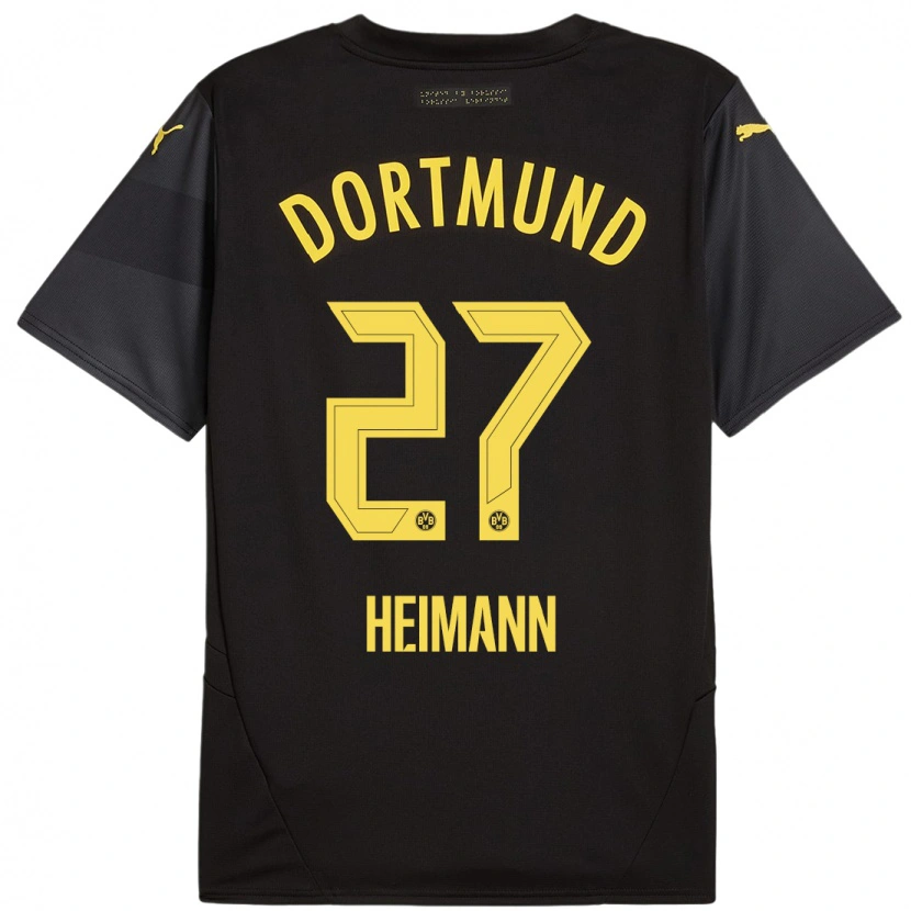 Danxen Uomo Maglia Wesley Heimann #27 Nero Giallo Kit Gara Away 2024/25 Maglietta
