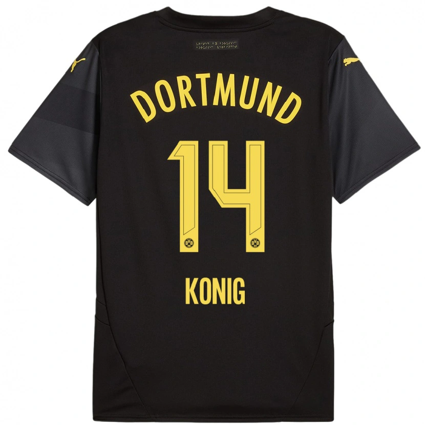 Danxen Uomo Maglia Raul Konig #14 Nero Giallo Kit Gara Away 2024/25 Maglietta