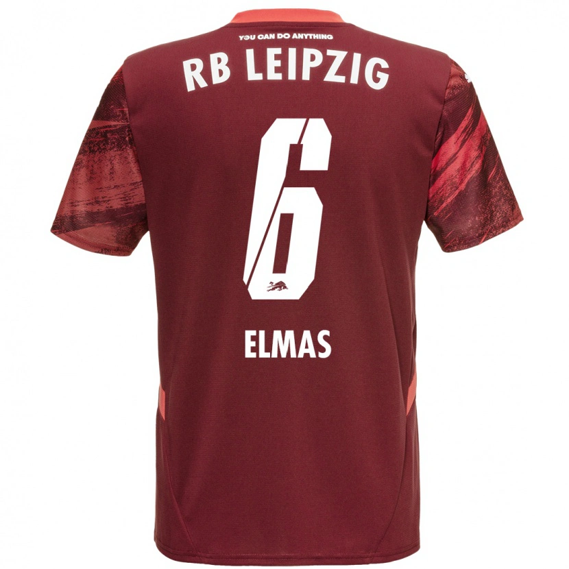 Danxen Uomo Maglia Eljif Elmas #6 Borgogna Kit Gara Away 2024/25 Maglietta