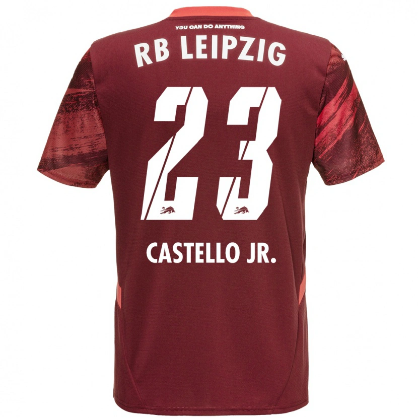Danxen Uomo Maglia Castello Lukeba #23 Borgogna Kit Gara Away 2024/25 Maglietta