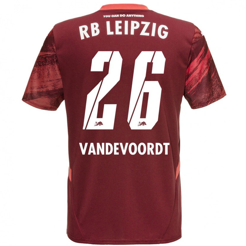 Danxen Uomo Maglia Maarten Vandevoordt #26 Borgogna Kit Gara Away 2024/25 Maglietta