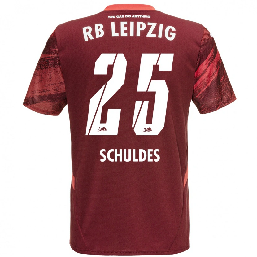 Danxen Uomo Maglia Jamie Schuldes #25 Borgogna Kit Gara Away 2024/25 Maglietta