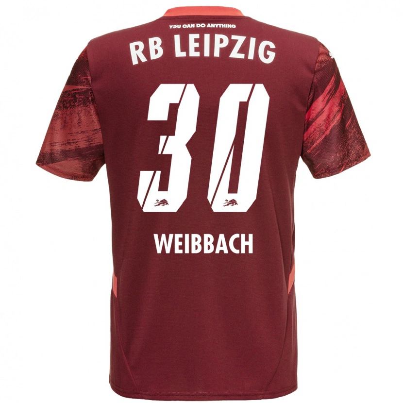 Danxen Uomo Maglia Noah Weißbach #30 Borgogna Kit Gara Away 2024/25 Maglietta