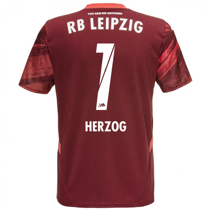 Danxen Uomo Maglia Elvira Herzog #1 Borgogna Kit Gara Away 2024/25 Maglietta