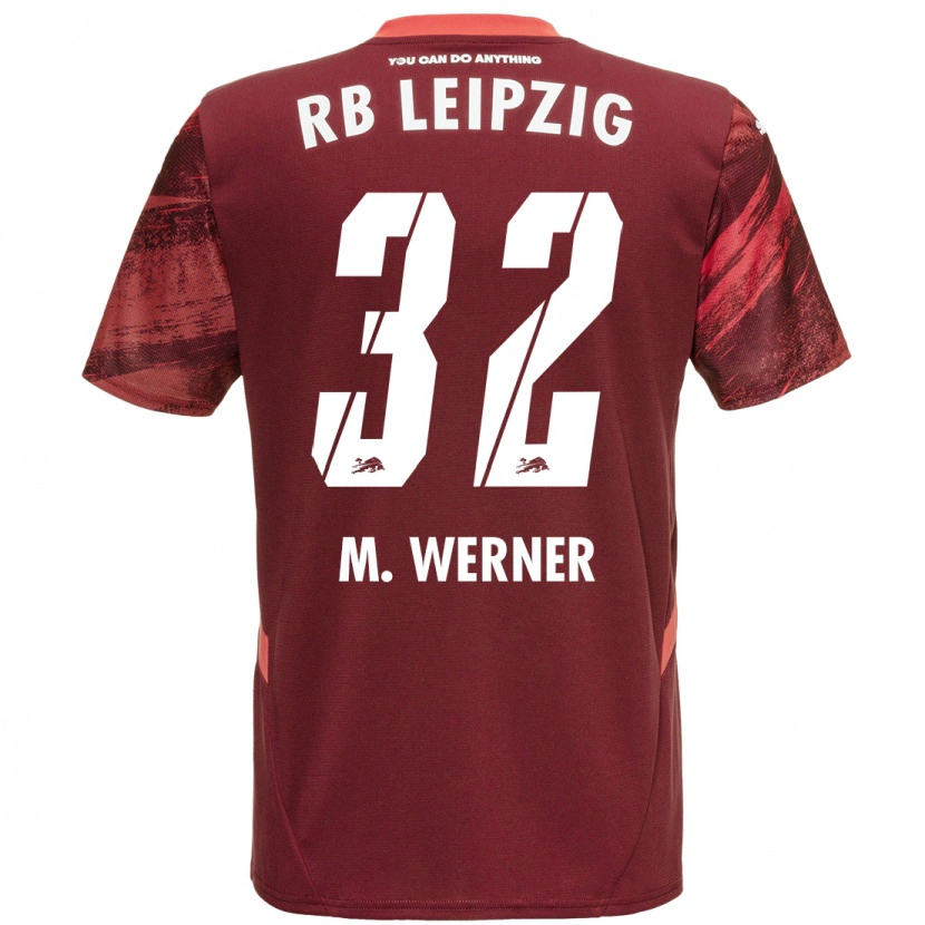Danxen Uomo Maglia Mia Werner #32 Borgogna Kit Gara Away 2024/25 Maglietta