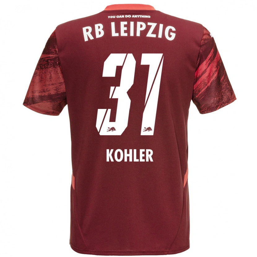 Danxen Uomo Maglia Tim Köhler #31 Borgogna Kit Gara Away 2024/25 Maglietta