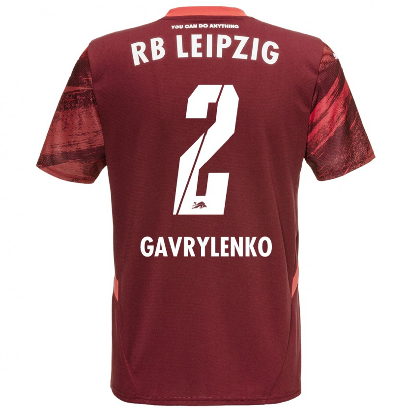 Danxen Uomo Maglia Oleksandr Gavrylenko #2 Borgogna Kit Gara Away 2024/25 Maglietta