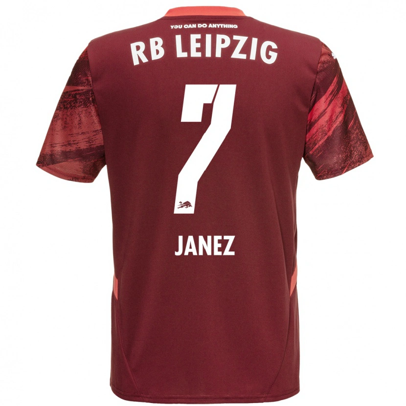 Danxen Uomo Maglia Korina Lara Janež #7 Borgogna Kit Gara Away 2024/25 Maglietta