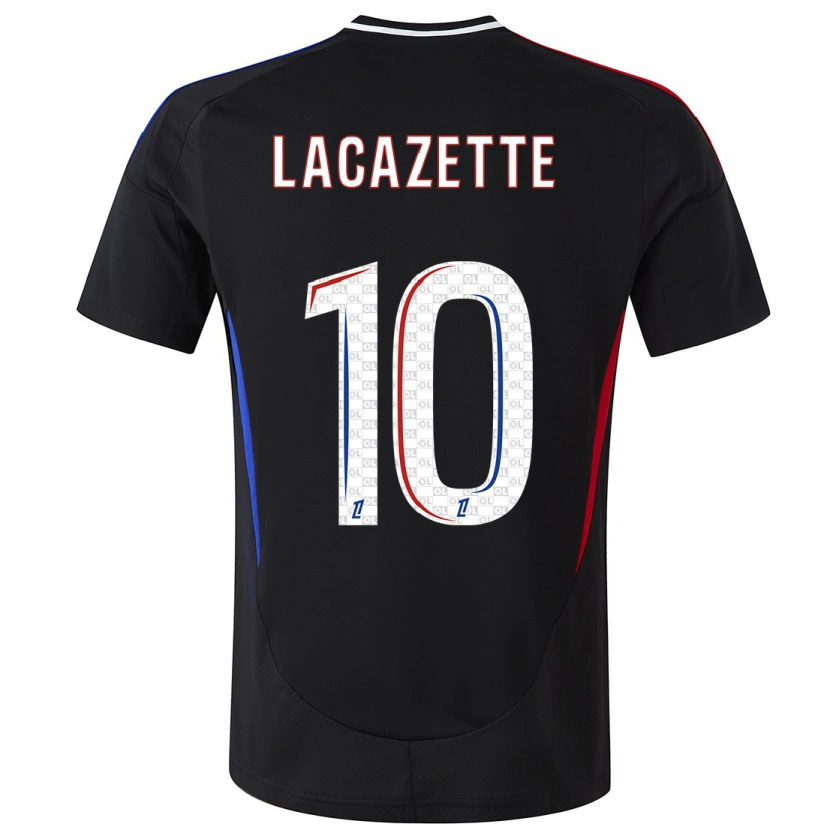 Danxen Uomo Maglia Alexandre Lacazette #10 Nero Kit Gara Away 2024/25 Maglietta