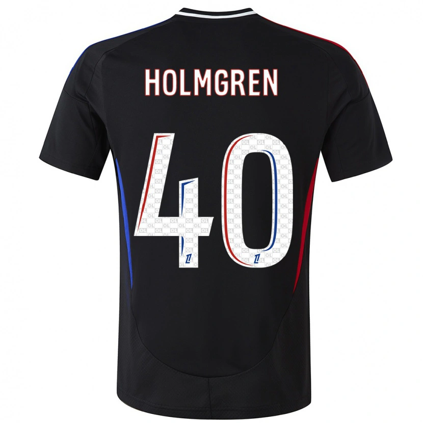Danxen Uomo Maglia Emma Holmgren #40 Nero Kit Gara Away 2024/25 Maglietta
