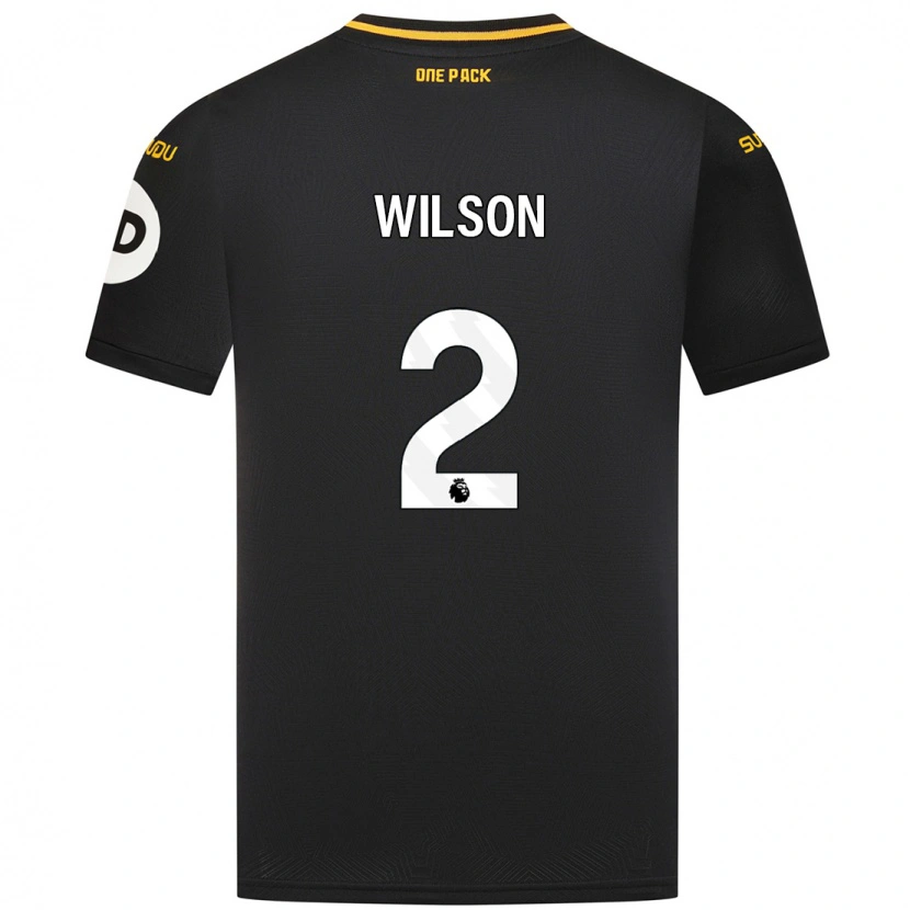 Danxen Uomo Maglia Ellie Wilson #2 Nero Kit Gara Away 2024/25 Maglietta