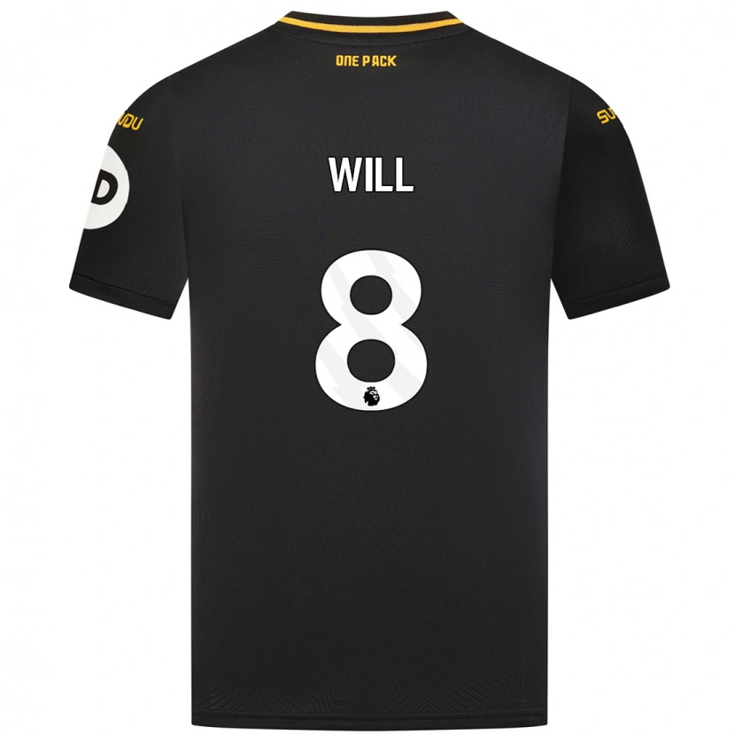 Danxen Uomo Maglia Merrick Will #8 Nero Kit Gara Away 2024/25 Maglietta
