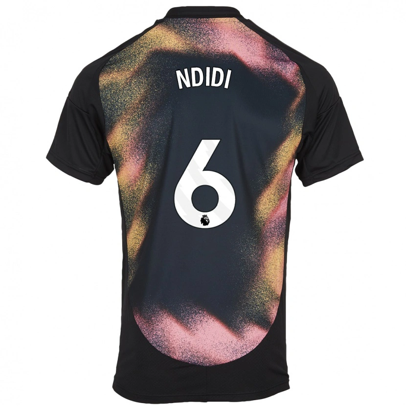 Danxen Uomo Maglia Wilfred Ndidi #6 Nero Bianco Kit Gara Away 2024/25 Maglietta