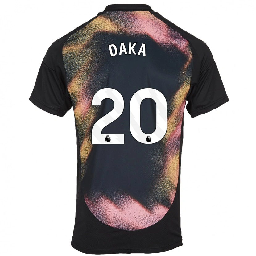 Danxen Uomo Maglia Patson Daka #20 Nero Bianco Kit Gara Away 2024/25 Maglietta