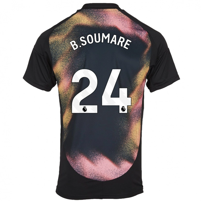 Danxen Uomo Maglia Boubakary Soumaré #24 Nero Bianco Kit Gara Away 2024/25 Maglietta