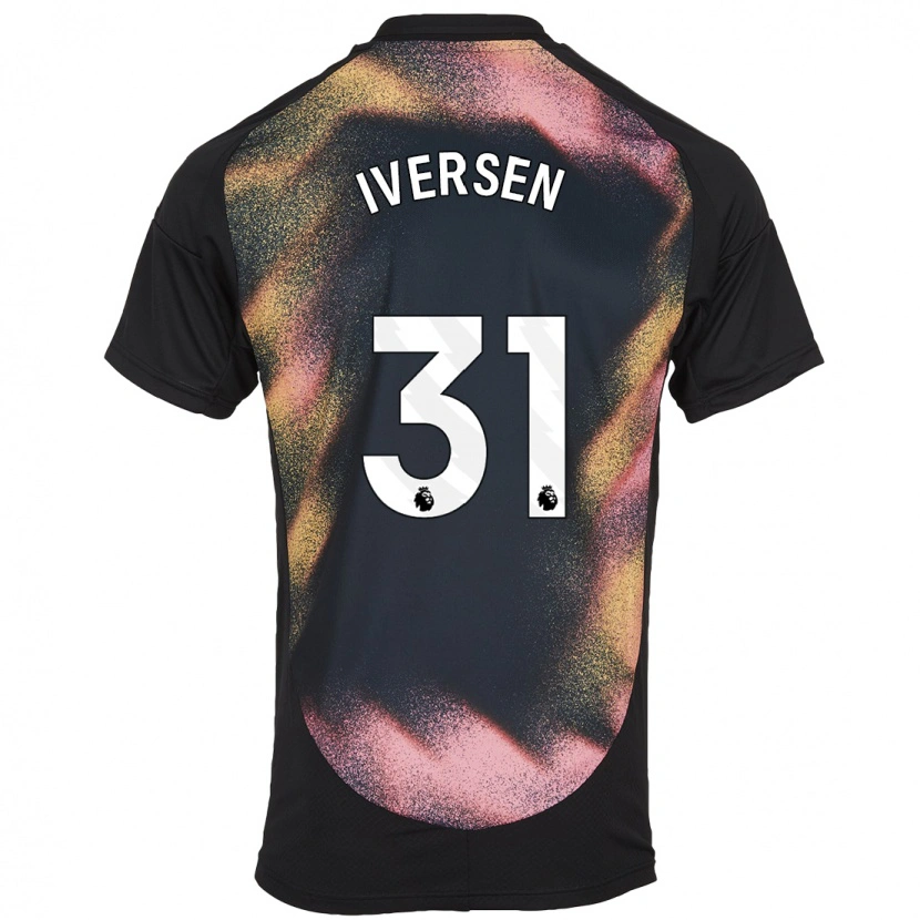 Danxen Uomo Maglia Daniel Iversen #31 Nero Bianco Kit Gara Away 2024/25 Maglietta